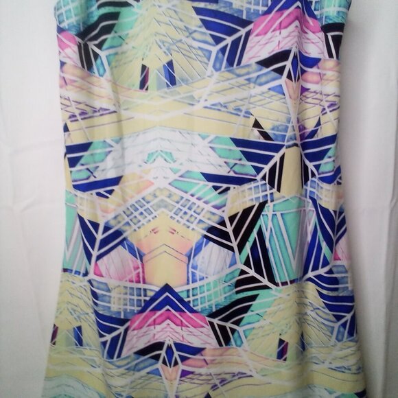 Sugar Lips Dress Women XS Sleeveless Lined Open Back Pattern Colorful - Picture 5 of 15